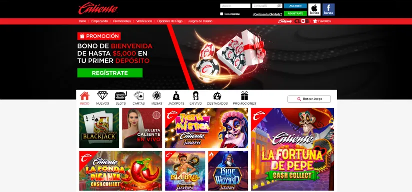 Caliente Casino online que aceptan pesos en México Caliente Casino
