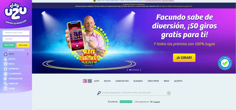 PlayUZU Casino online que aceptan Paypal en México PlayUZU